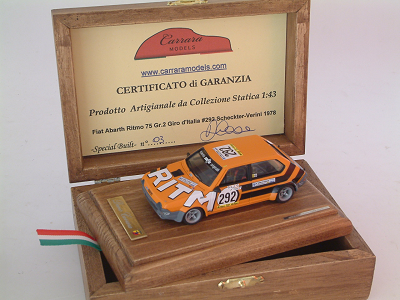 Fiat Abarth Ritmo 75 Gr 2 #292 Scheckter / Verini giro d'italia 1978 - Special Built 1:43